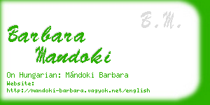 barbara mandoki business card