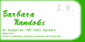 barbara mandoki business card